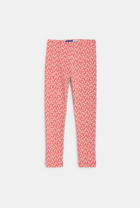 Legging rose à motif fleuri Fille 2