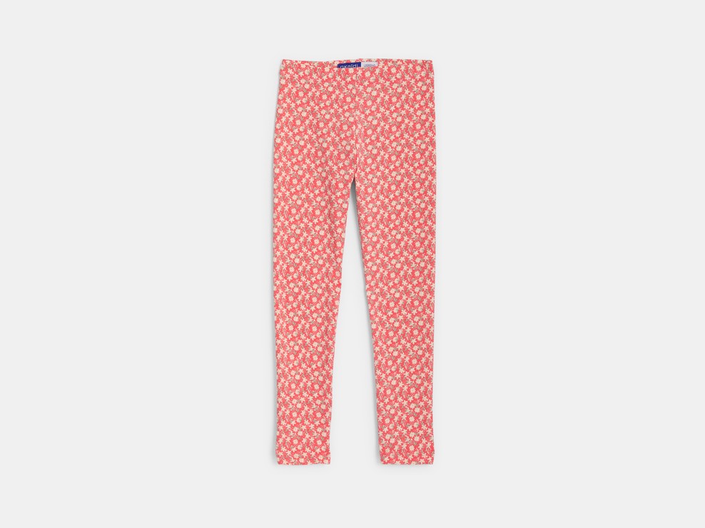 Leggings rosa con motivo a fiori bambina 2