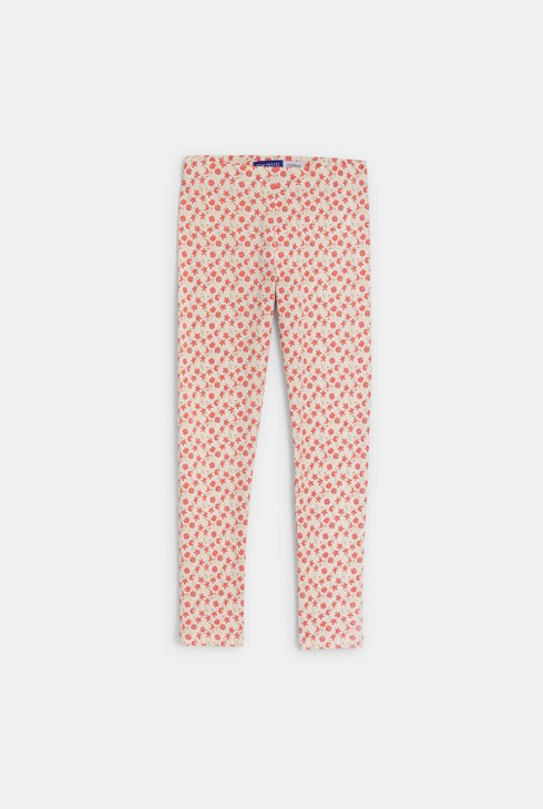 Legging blanc motif fleuri Fille 2