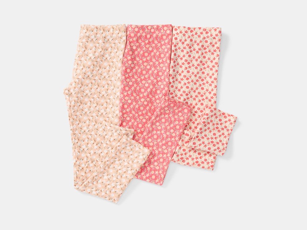 Rosa Leggings mit Blumenmotiv für Mädchen 2