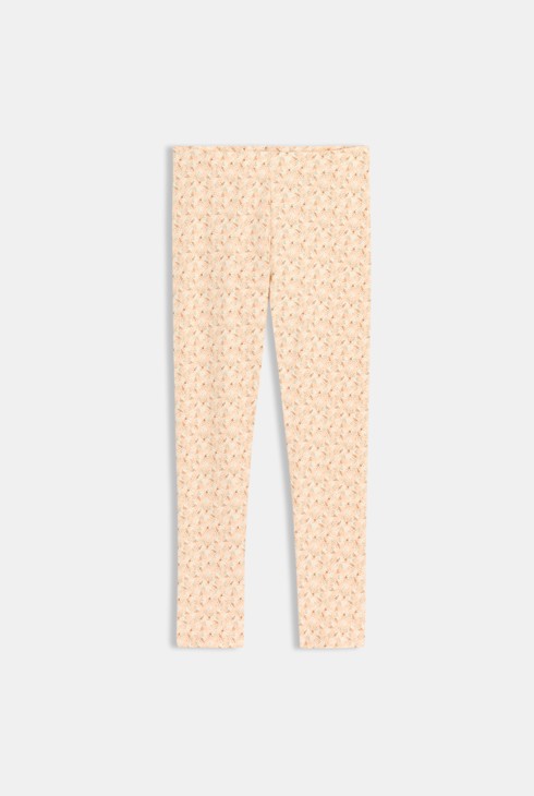 Legging orange à motif fleuri Fille 1