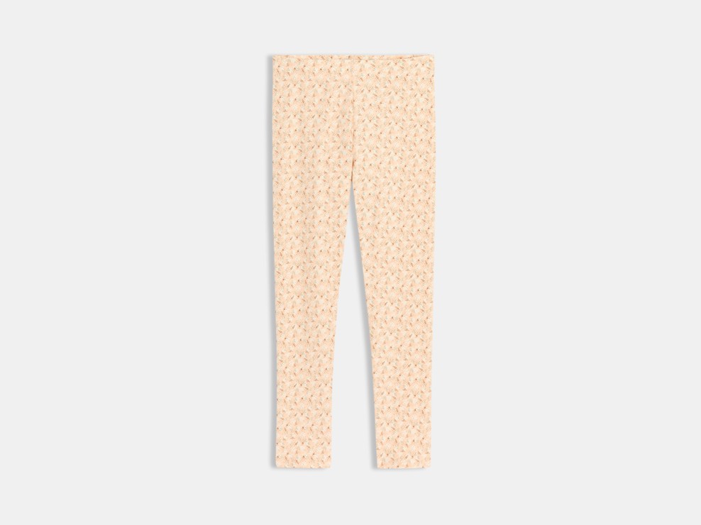 Orangefarbene Leggings mit Blumenmuster für Mädchen 1