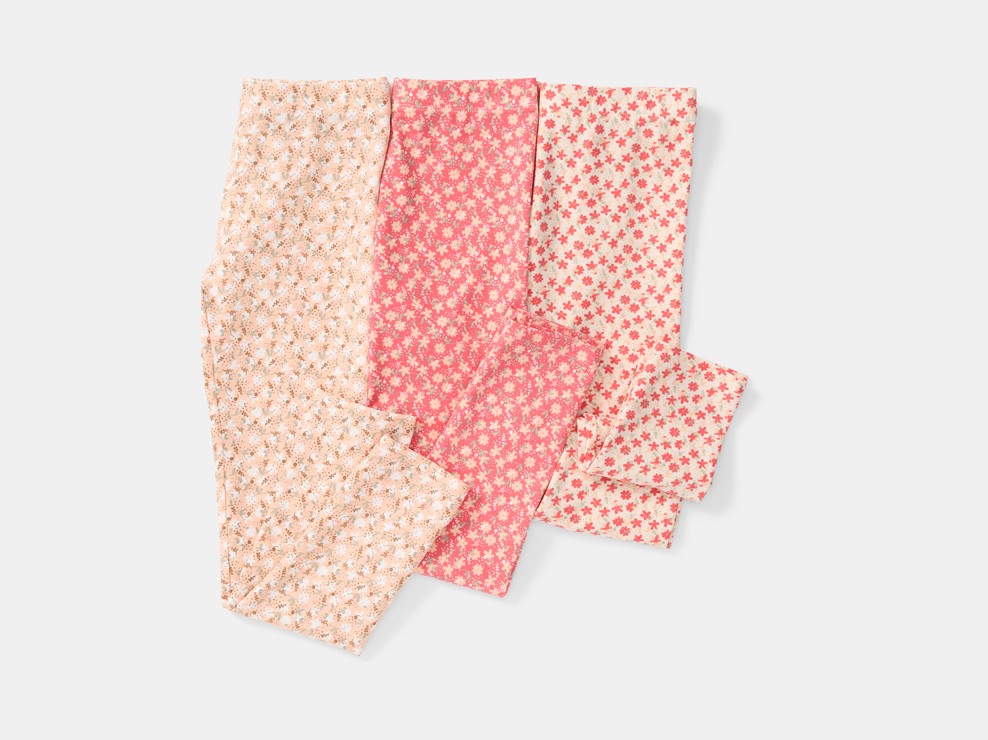 Orangefarbene Leggings mit Blumenmuster für Mädchen 2