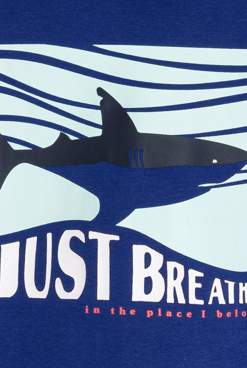 Blaues Molton-Sweatshirt mit Kapuze für Jungen 2