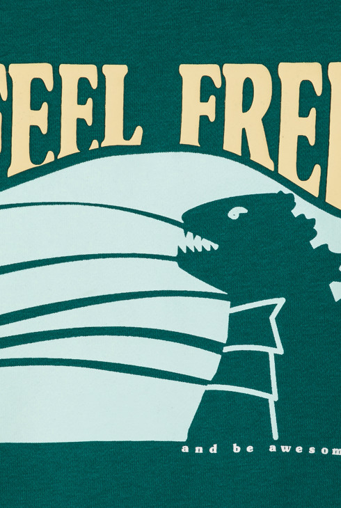 Sweat à capuche molleton vert garçon