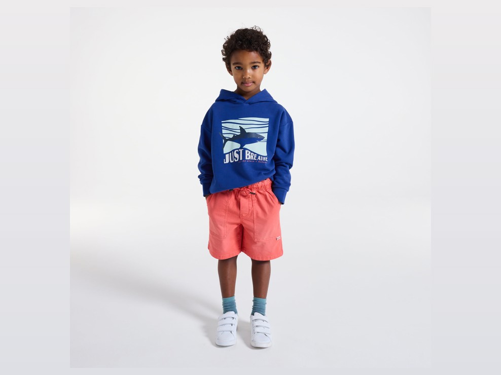 Sweat à capuche molleton bleu garçon 1