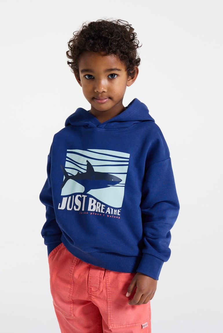 Sweat Capuche OXEN Garçon - Bleu - Taille L - Zip - Pull Hiver Graphique