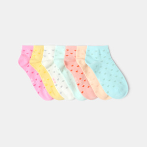 Socquettes coeurs multicolores fille (lot de 7)