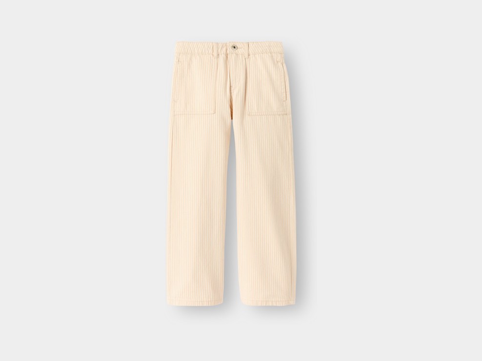 Pantalon wide leg rayé orange fille 2