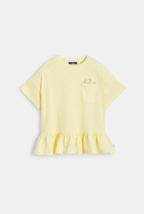 Girl's yellow ruffle T-shirt 2