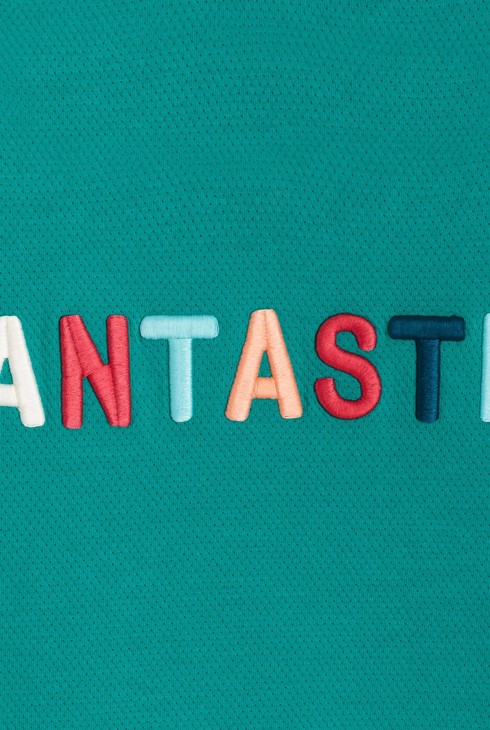 Grünes Sweatshirt mit aufgesticktem Schriftzug für Jungen 2