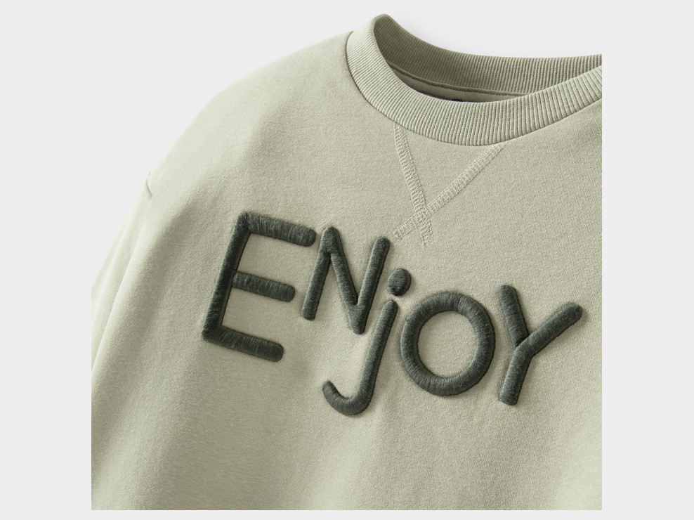 Groene fleece sweater met borduursel voor jongens 2