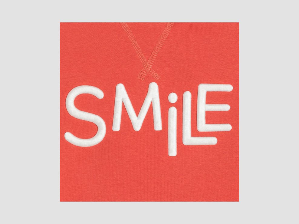 Rode fleece sweater met borduursel voor jongens 2