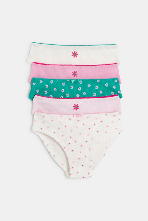 Braguitas motivo de punto calado floral niña (pack de 5) 1