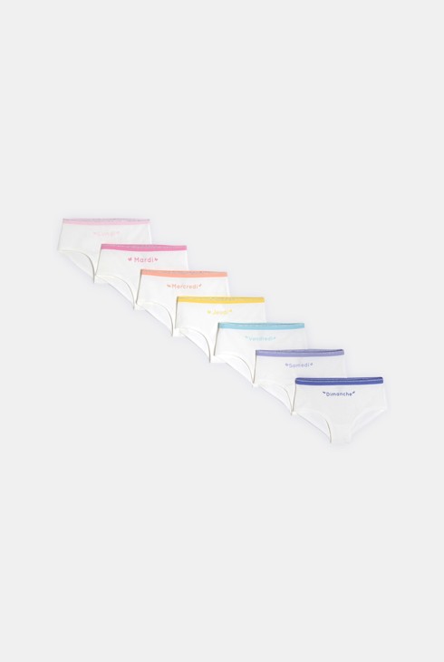 Lot de culottes boxer fantaisie blanc Fille 1