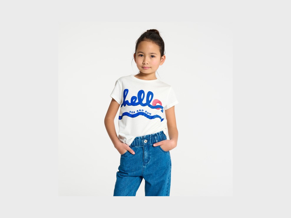 Camiseta con mensaje blanco niña 1