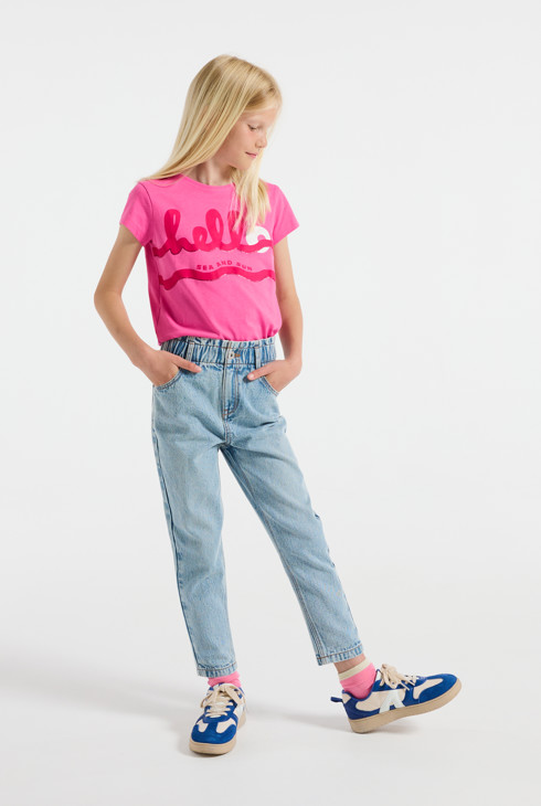 Camiseta con mensaje rosa niña 1