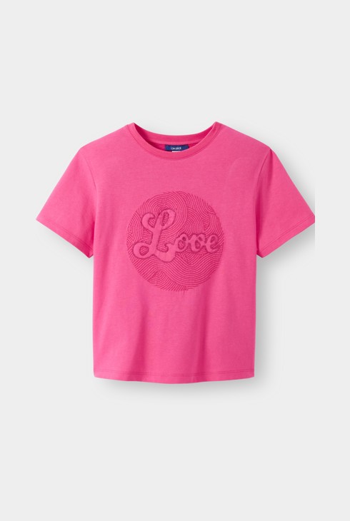 T-shirt brodé rose fille