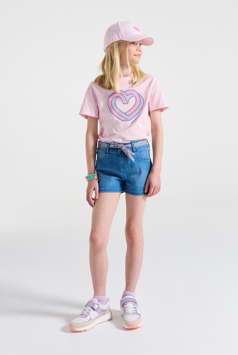 Girl's pink heart T-shirt 1
