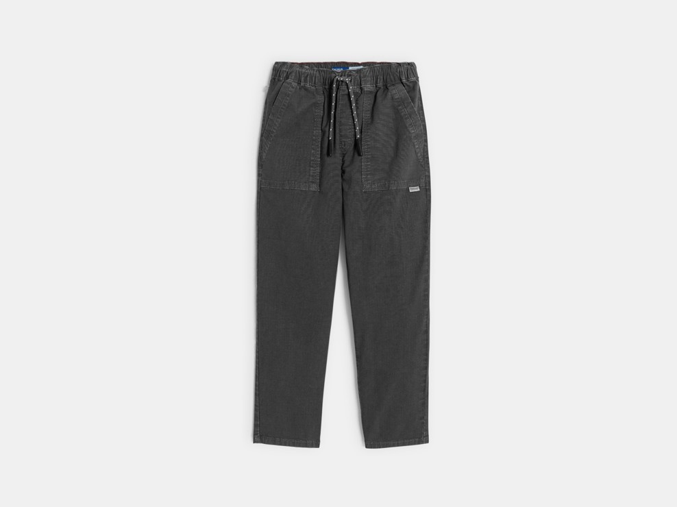 Pantalon coton fantaisie noir garçon 2