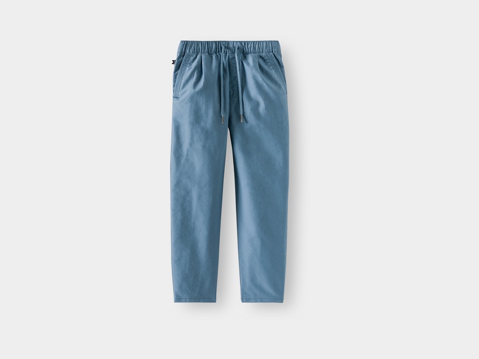Pantalon coton et lin bleu garçon 1