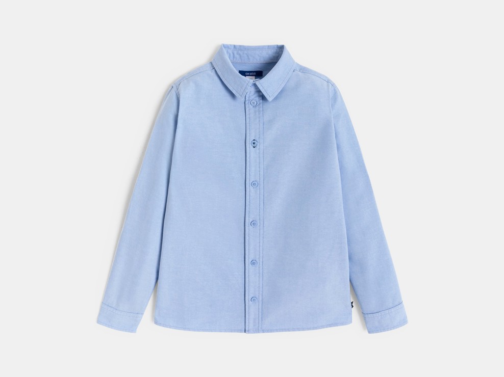 Blaues Langarm-Hemd für Jungen 1