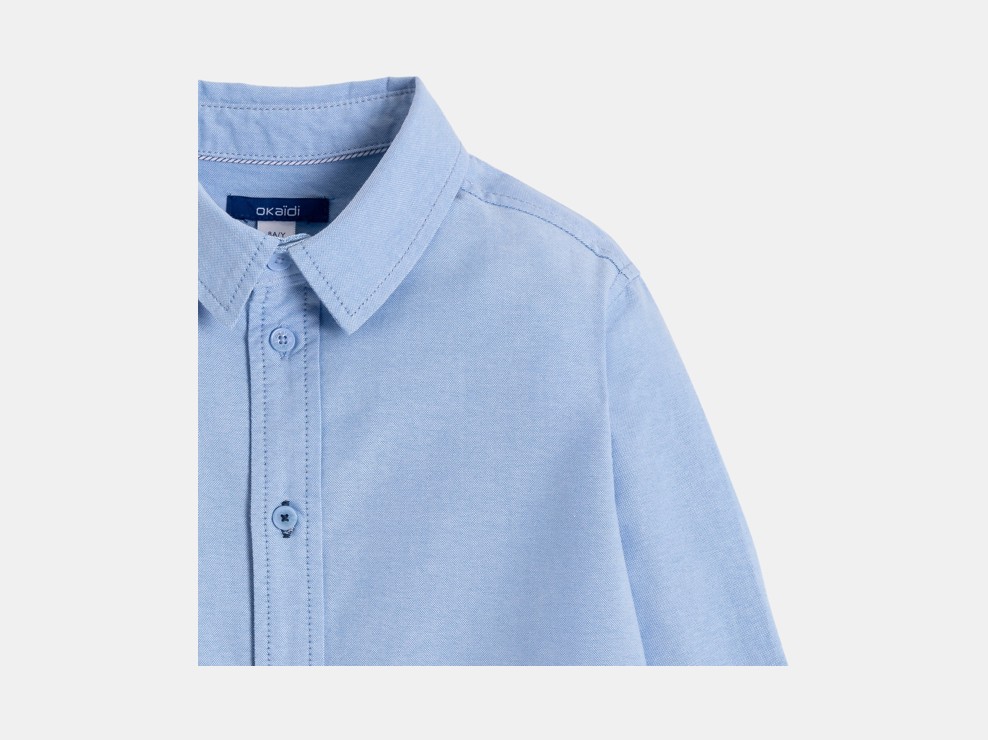 Blaues Langarm-Hemd für Jungen 2