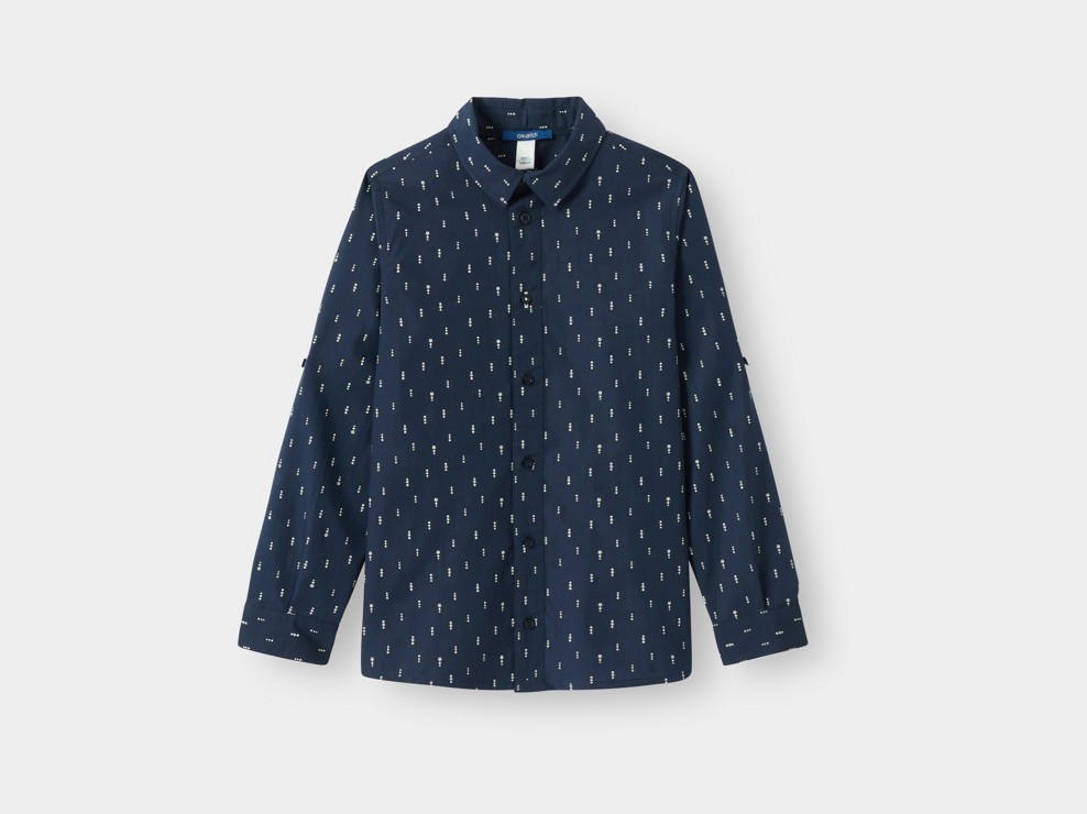 Chemise bleue marine garçon 1