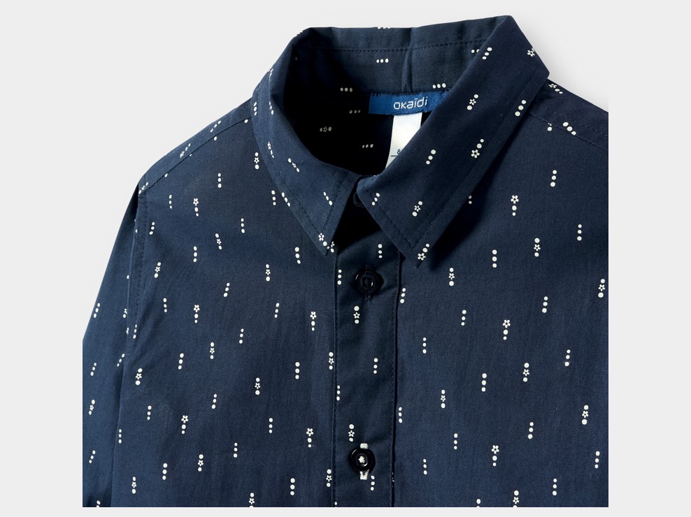 Chemise bleue marine garçon 2