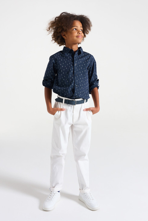 Chemise bleue marine garçon 1