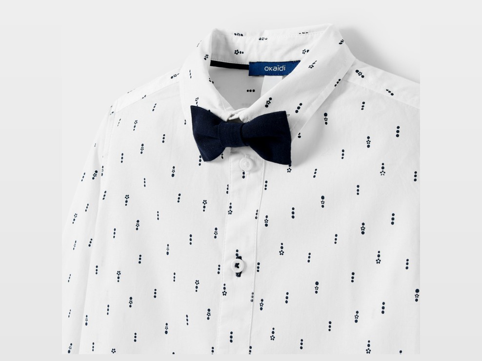 Chemise blanche nœud papillon Garçon 2