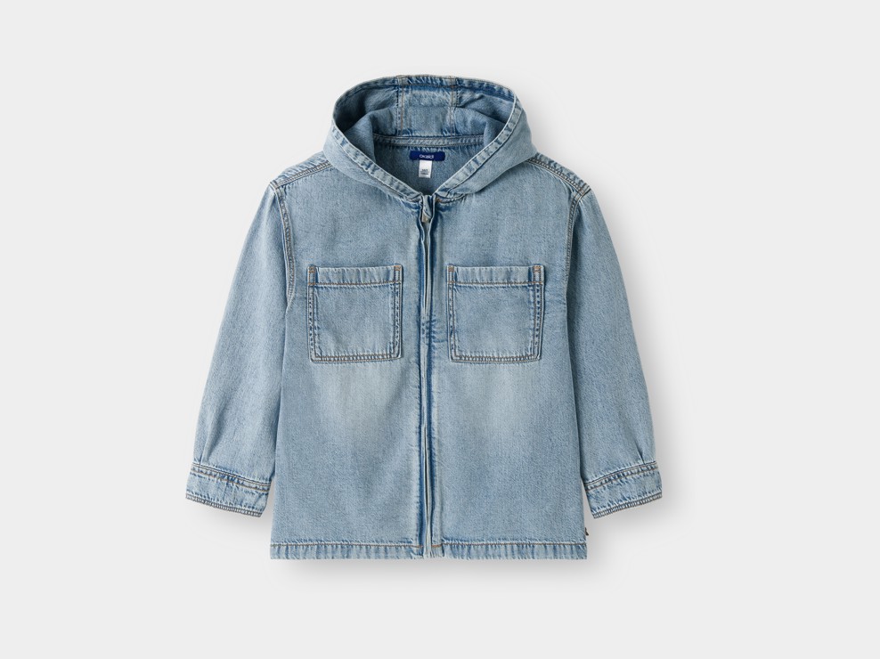 Hemdjacke mit Kapuze Jeans blau Jungen 1