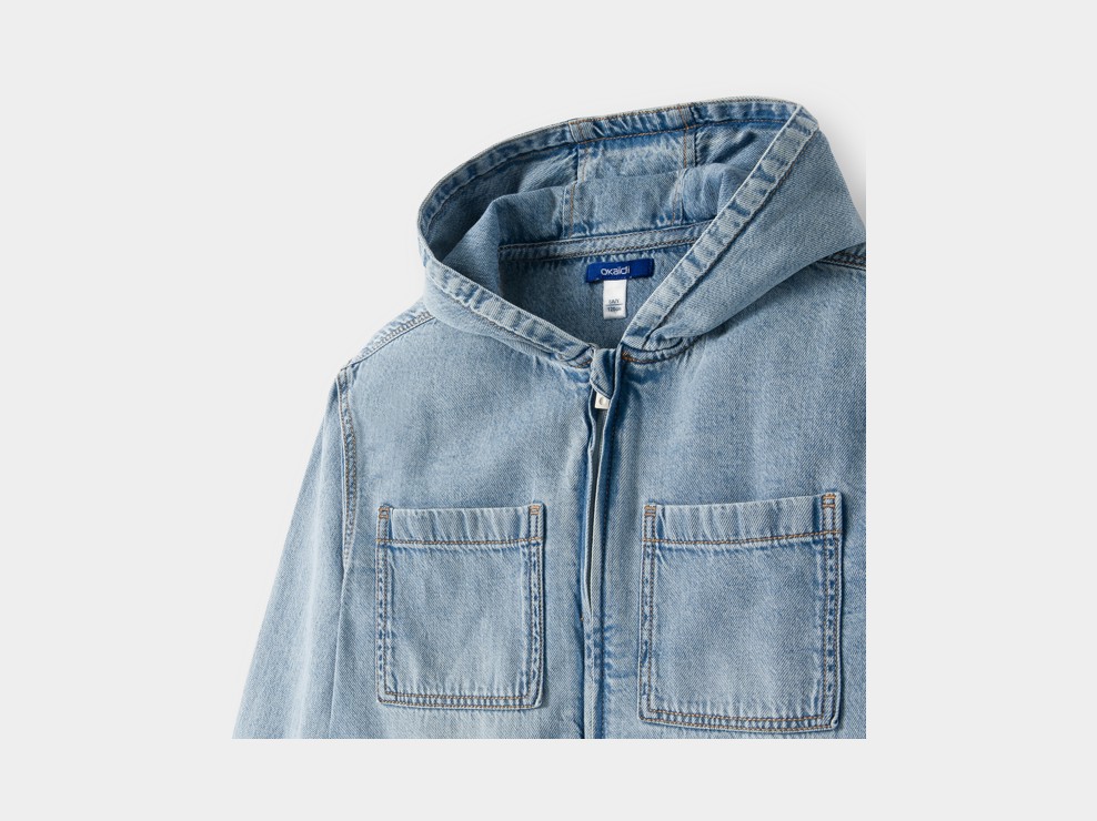 Hemdjacke mit Kapuze Jeans blau Jungen 2