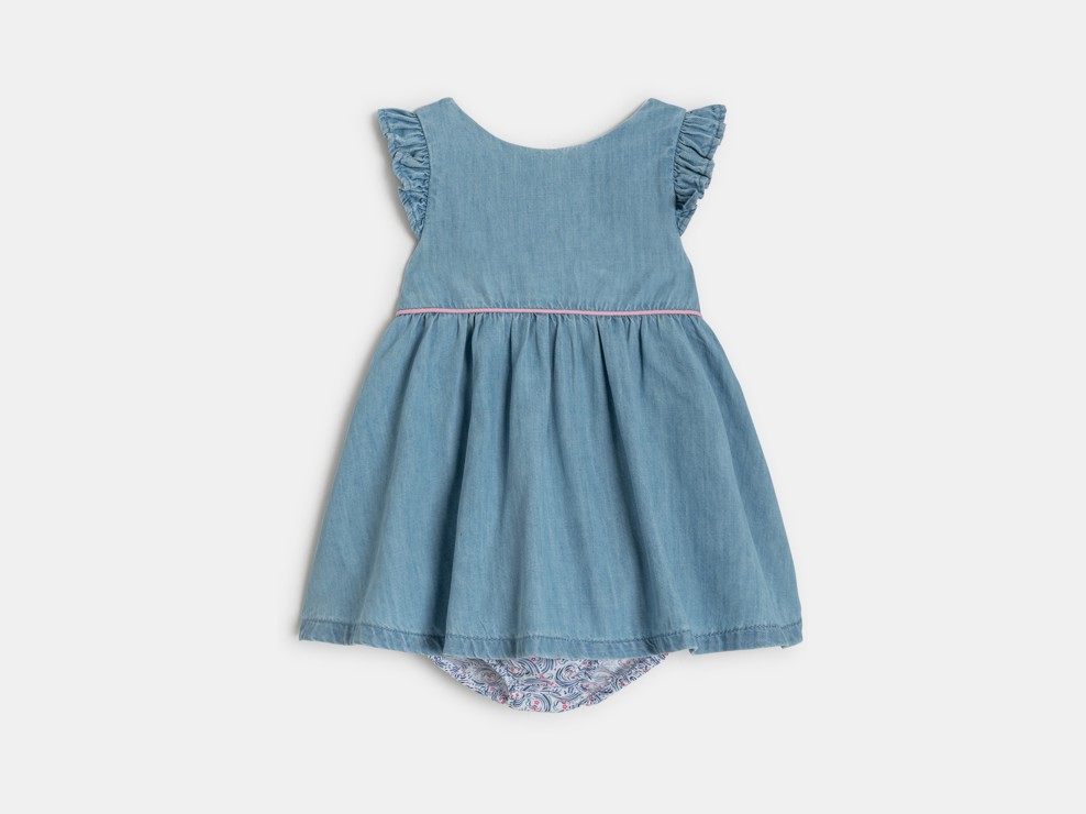 Modisches Baumwollkleid blau Kleinkind Mädchen 2