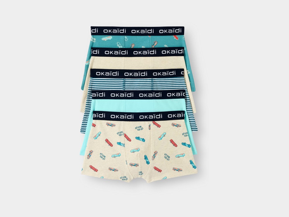 Blauwe boxershorts voor jongens (verpakking van 5) 1