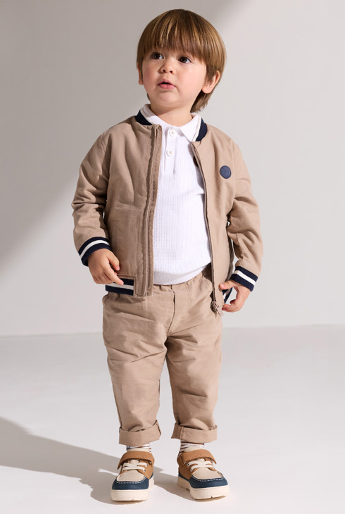 Pantalon à pinces beige bébé garçon 1