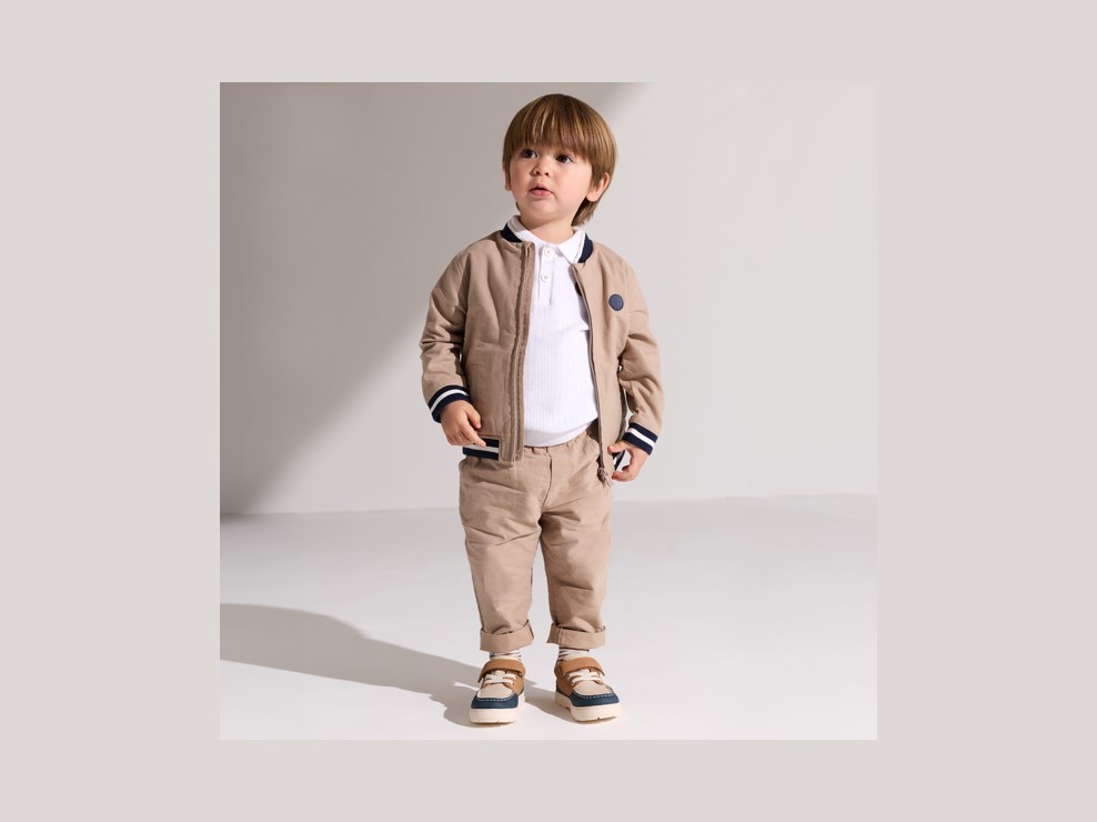 Pantalon à pinces beige bébé garçon 1