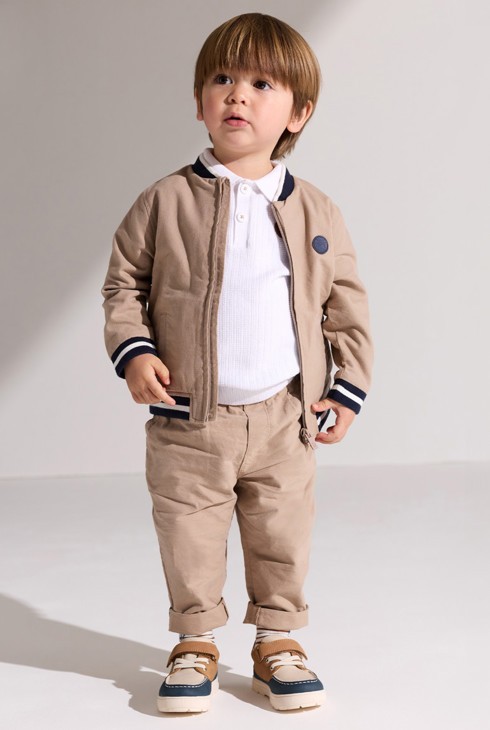 Pantaloni beige don pinces neonato 1