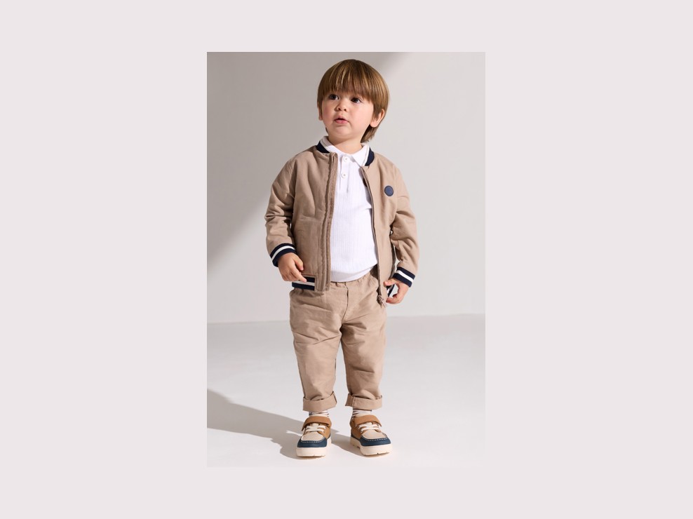Pantalon à pinces beige bébé garçon 1