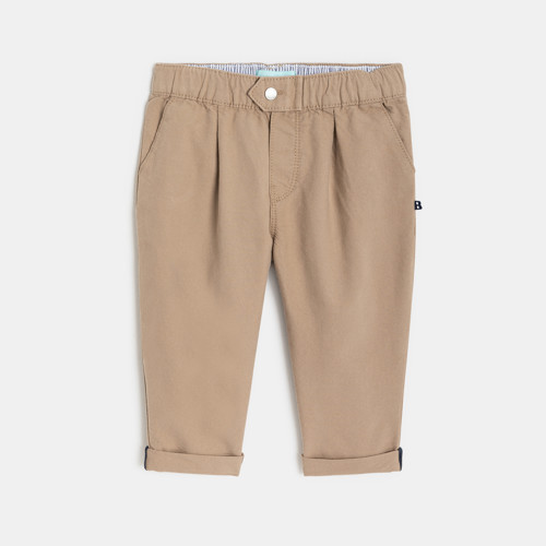 Pantalon À Pinces Beige Bébé Garçon - Beige Sesame - 12M - OBAIBI