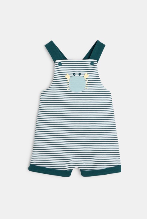 Grünes gestreiftes Latzhosen-Set für Jungen 2