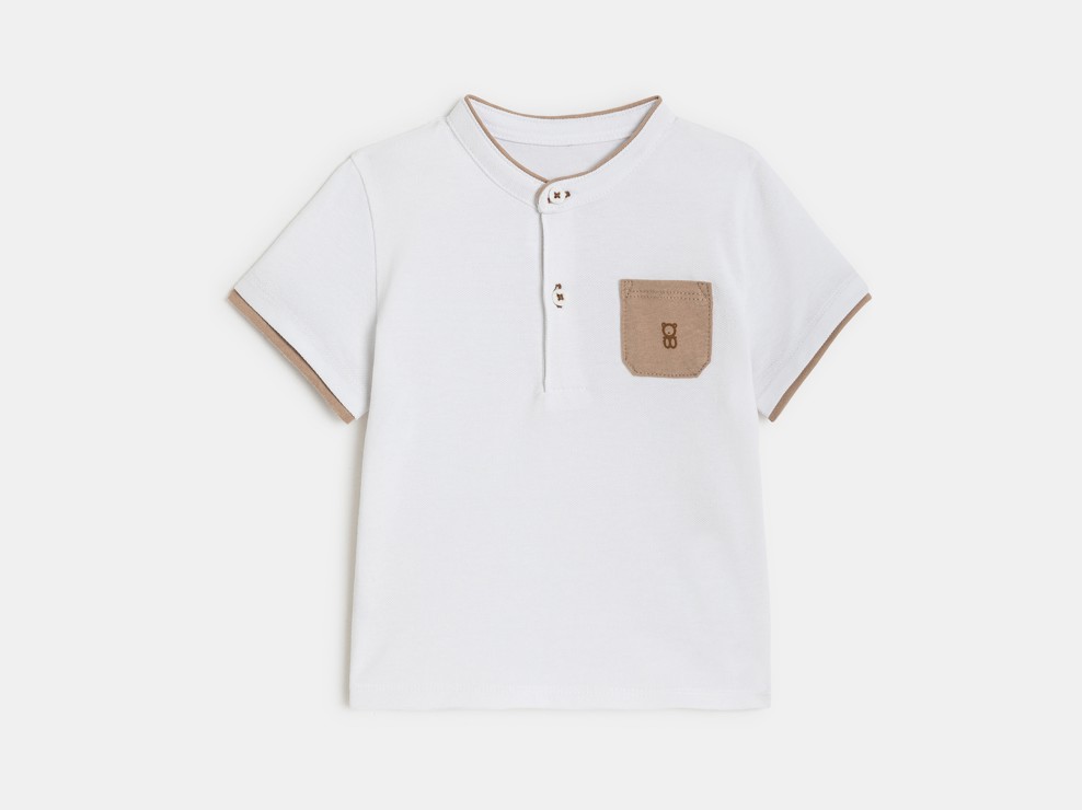 Shorts und T-Shirt Piquéstoff weiß Kleinkind Junge 2