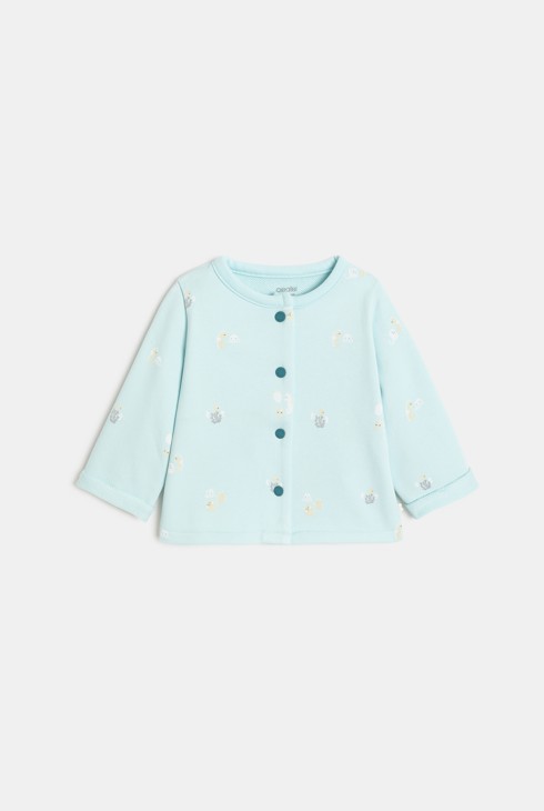 Gilet en molleton poissons bleu bébé garçon 1