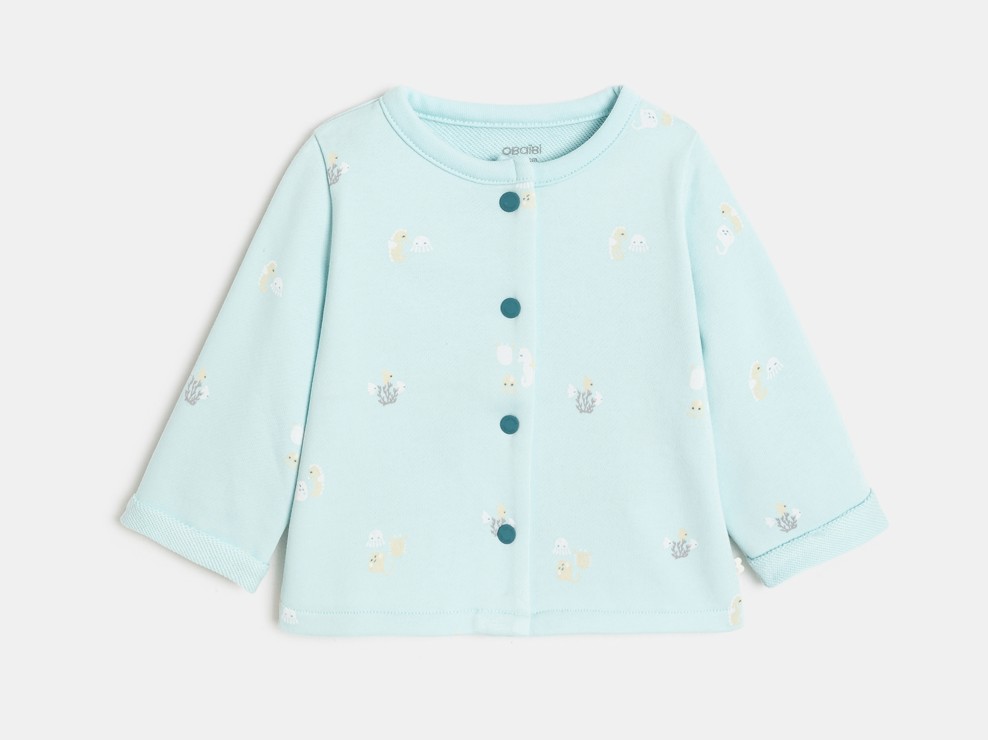 Strickjacke Molton Fische blau Kleinkind Junge 1