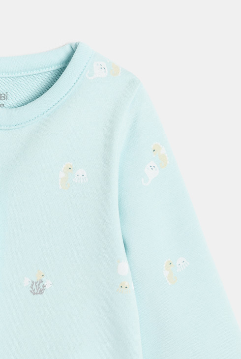 Gilet en molleton poissons bleu bébé garçon 2