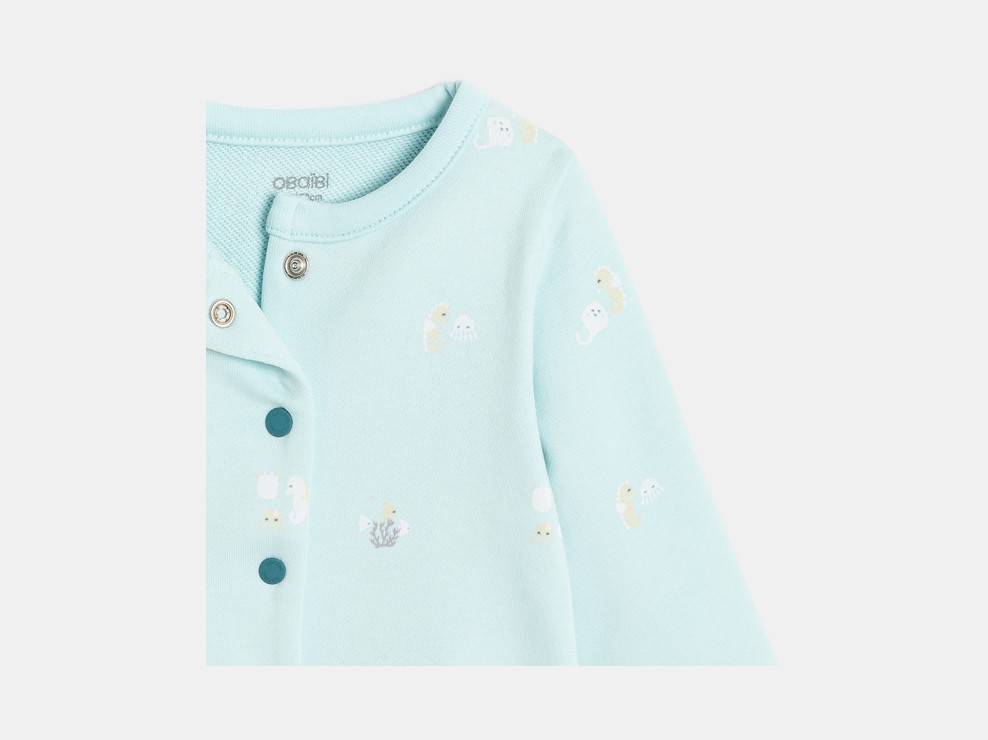 Strickjacke Molton Fische blau Kleinkind Junge 2