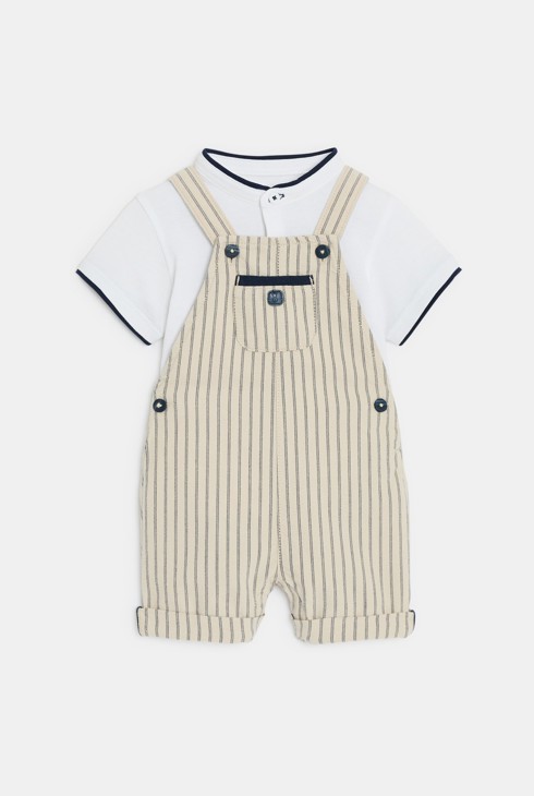 Ensemble Latzhose beige Kleinkind Junge 1