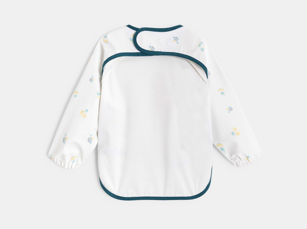 Bavoir à manches longues blanc bébé garçon 2