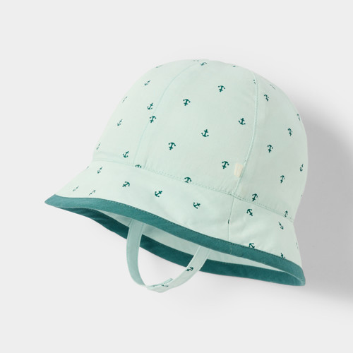 Chapeau À Motif Vert Bébé Garçon - Bleu Porcelaine - 45 - OBAIBI