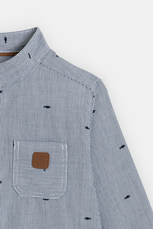 Camisa de ratlles fines peix blau nen 2